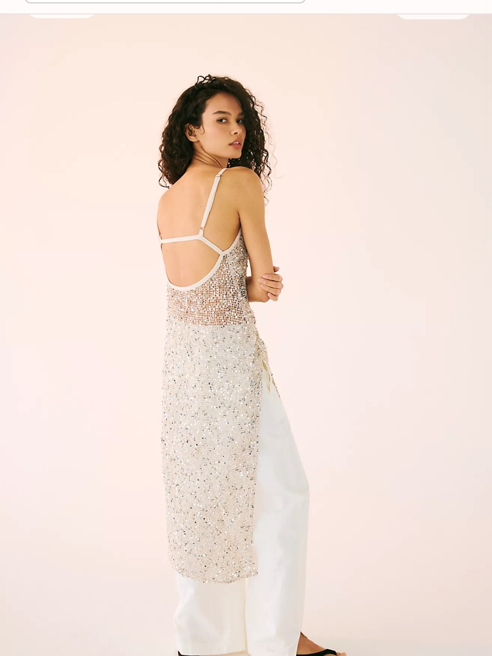 Free People ivory midnight dream maxi top